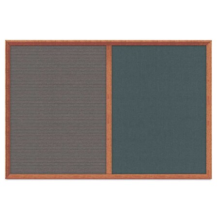 United Visual Products Enclosed Corkboard, 1 Door, 60"x36", 4" Fra UV3424-BRONZE-MEDGRY